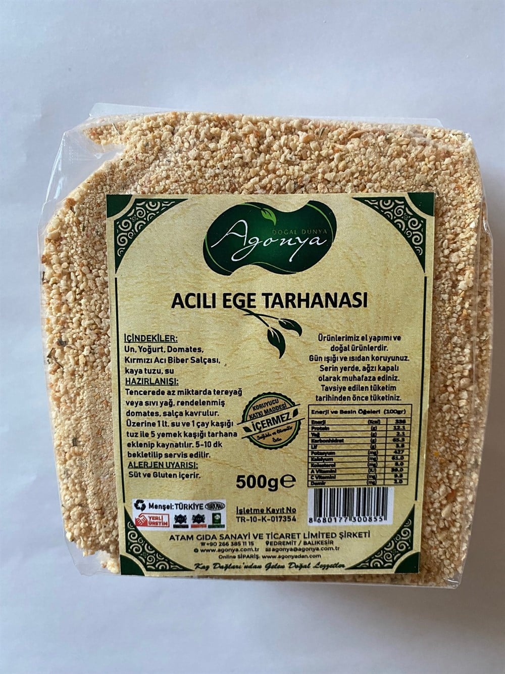 AGONYA Acılı Ege Tarhanası 500 g
