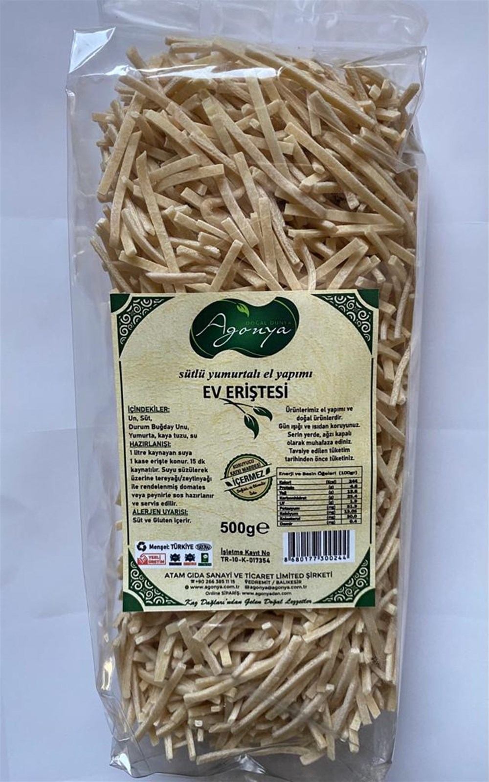 AGONYA Ev Eriştesi (Sade) 500 g