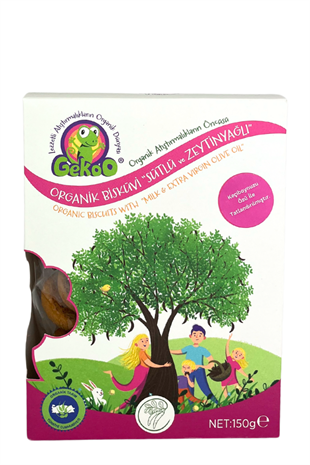 GekoO Organik Sütlü Zeytinyağlı Bisküvi 150G