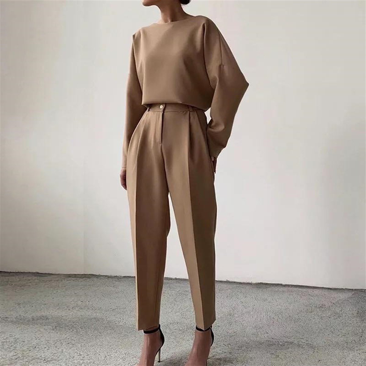 Atlas Pantolon Bluz İkili Takım - CAMEL RENK 