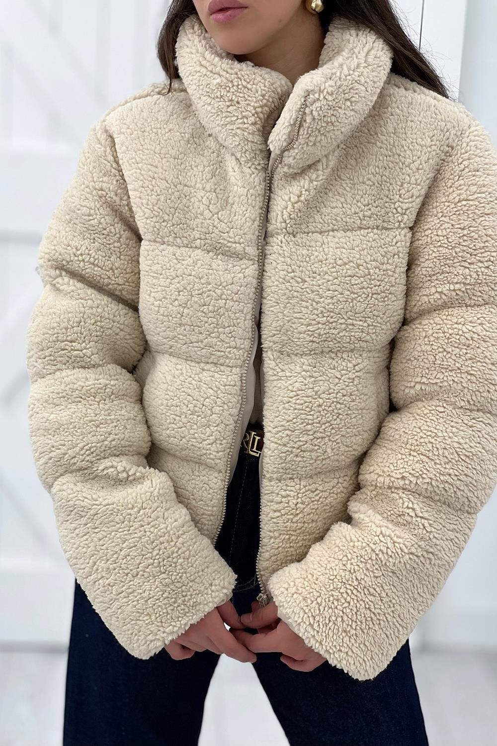 Teddy Kuzu Şişme Mont - TAŞ RENGİ · 4