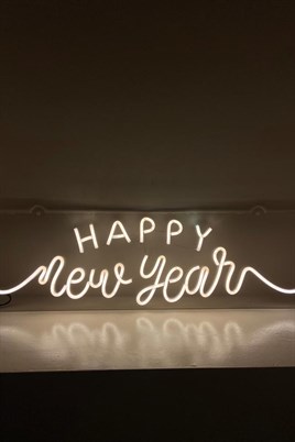 Neon Happy New Year Led Aydınlatma Tabela