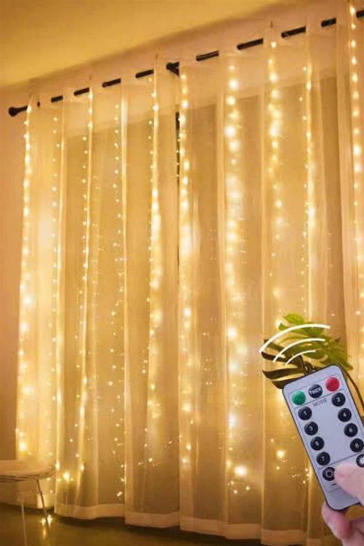 1x2 Metre Perde Led 200 Ledli Kumandalı