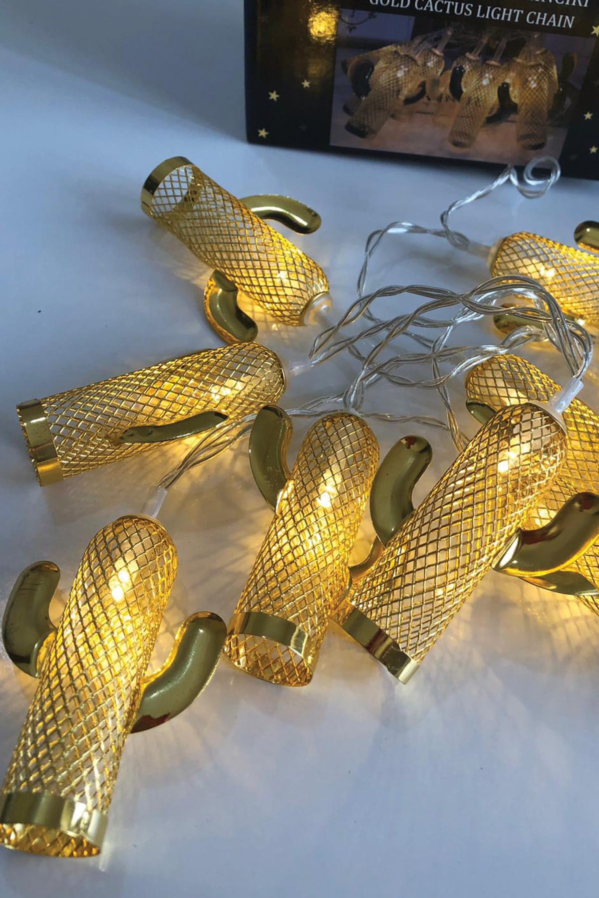 GOLD KAKTÜS IŞIK ZİNCİRİ