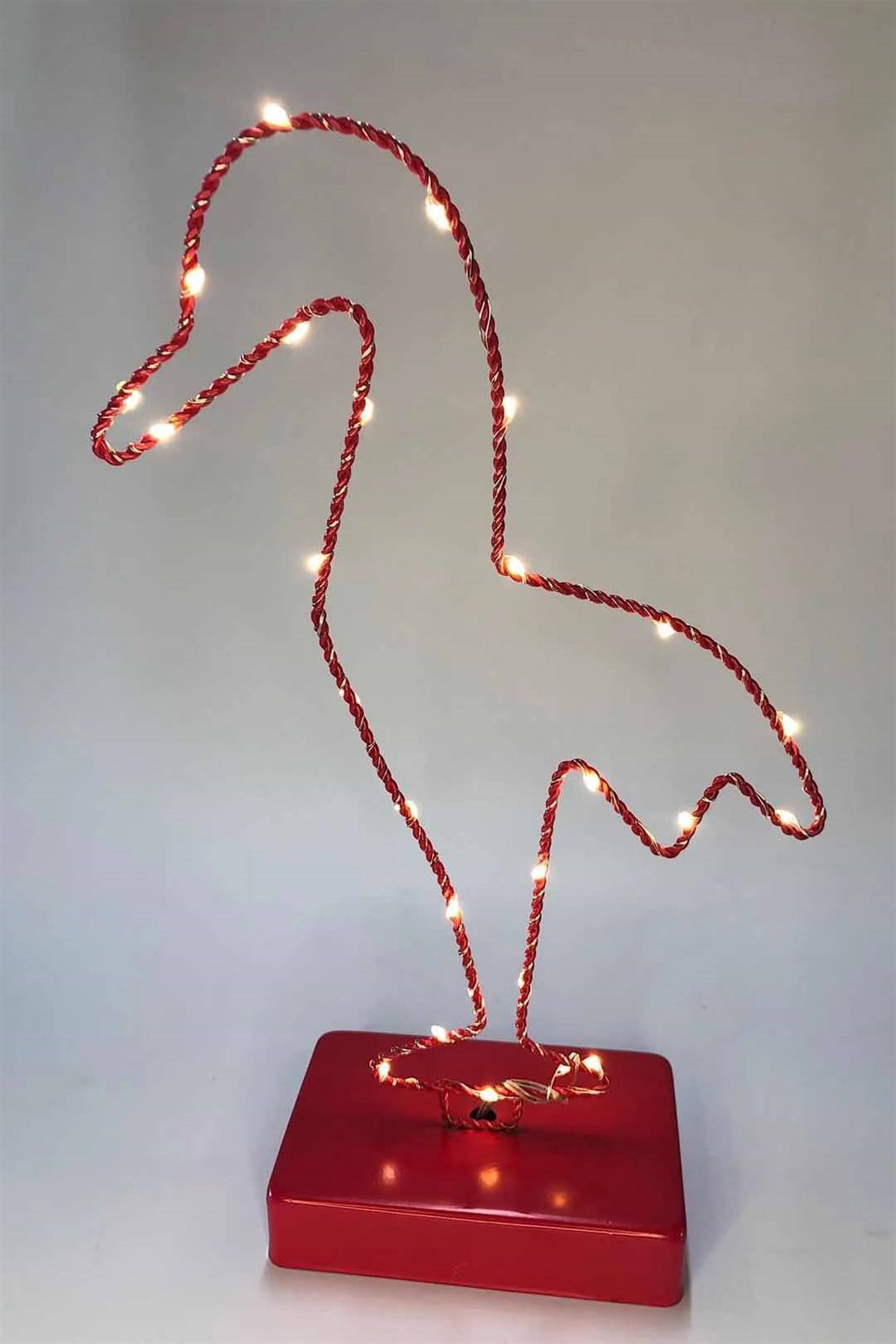 Peri Ledli Metal Flamingo Masa Üstü Dekor