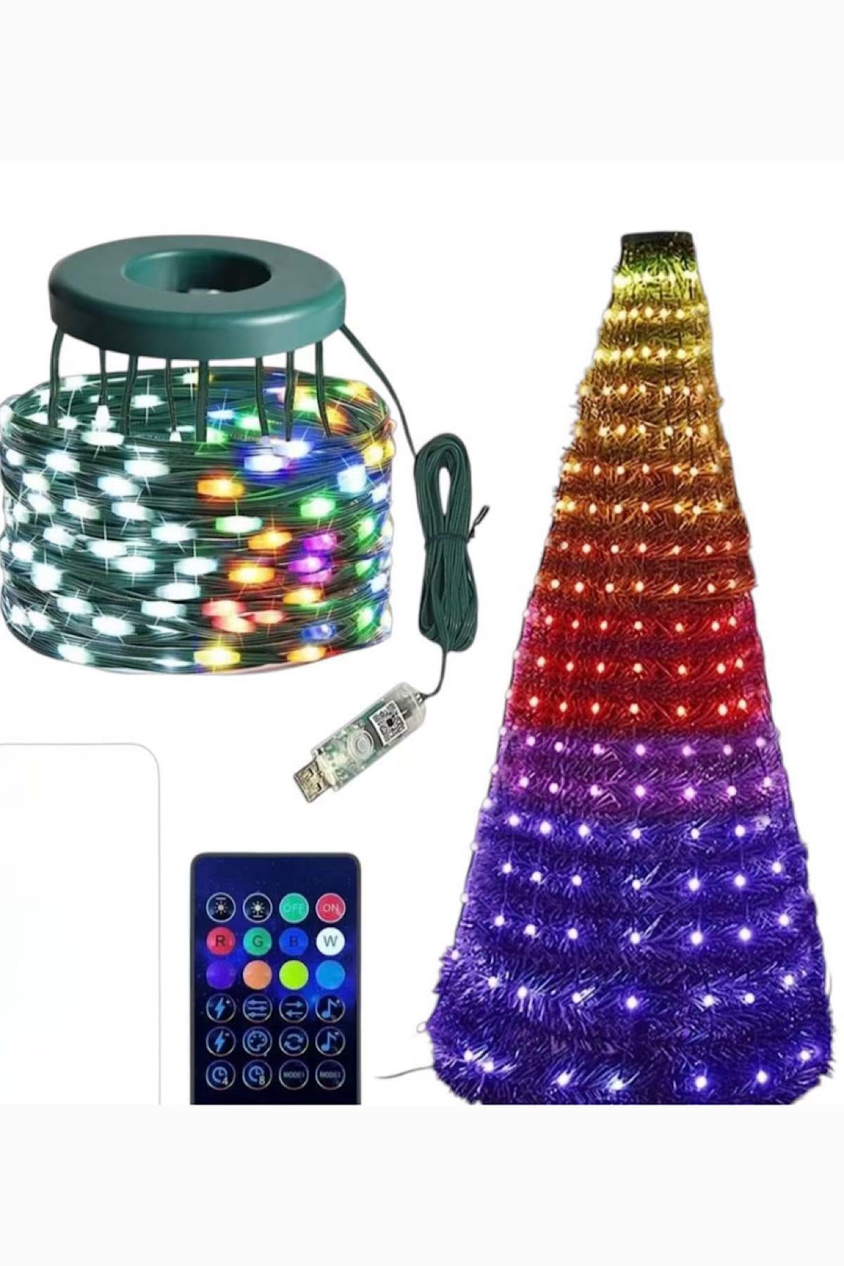Smart Rgb Gökkuşağı Saçak Led Işık Çamağacı Süslemesi 210cm