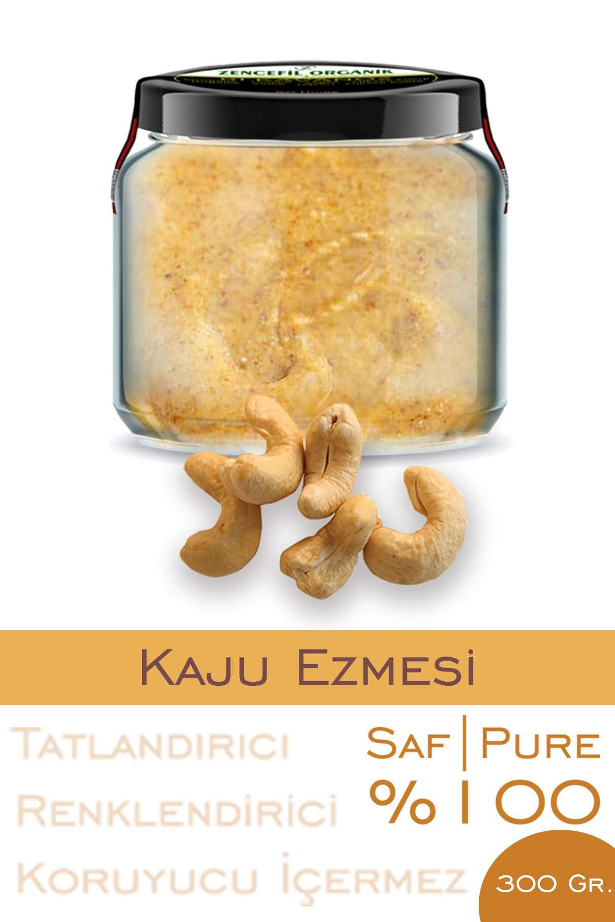 %100 Saf Kaju Ezmesi Şeker İlavesiz Bi Kavanoz 330 cc. Cam Kavanozda Kaju Ezmesi Vegan Glutensiz
