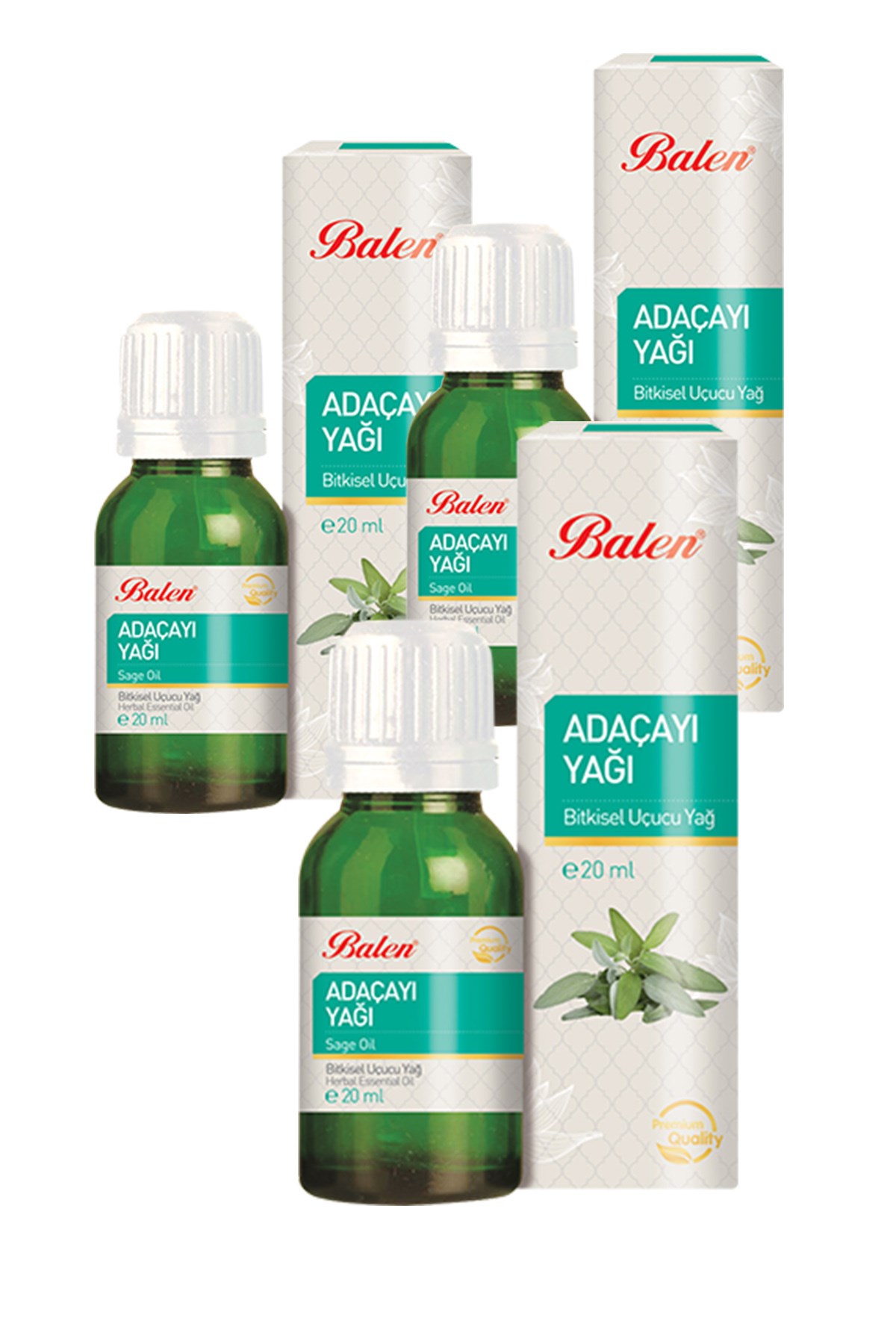 3 Kutu Balen Ada Çayı Acı Elma Yağı Adaçayı Acıelma Doğal Bitkisel Uçucu Yağ 20 Ml İçilebilir Yeni Ambalaj