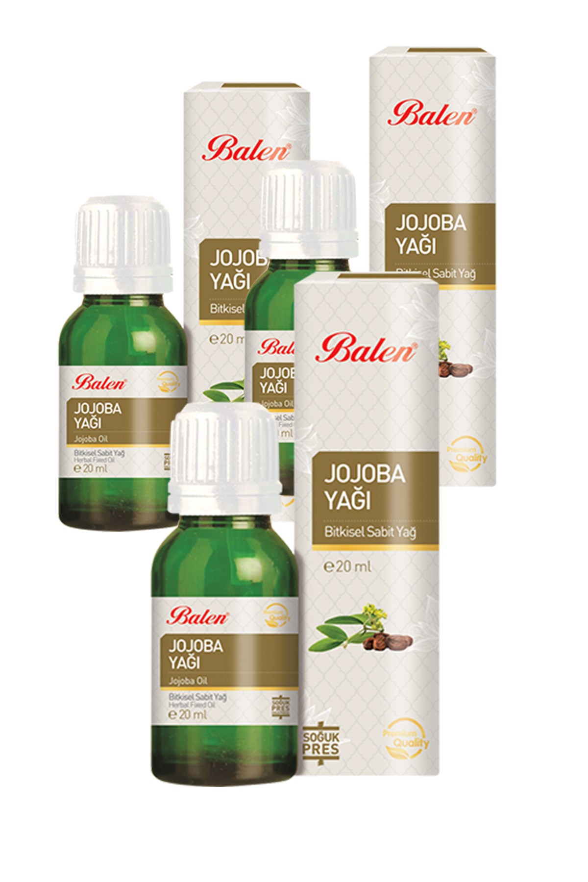 3 Kutu Balen Jojoba Yağı 20 Ml Bitkisel Saç ve Cilt Bakım Yağı
