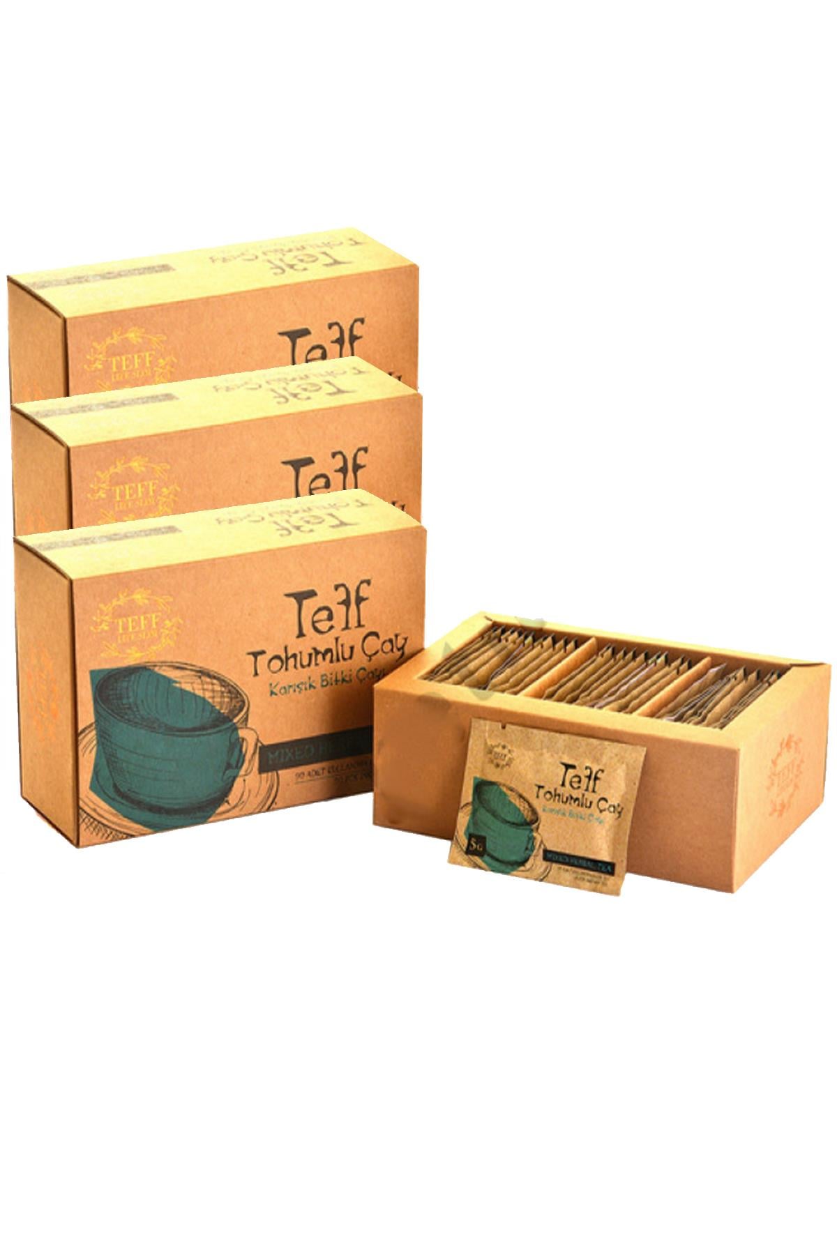 3 Kutu Teff Tohumu Çayı Teff Life Slim Tef Tohumlu Karışık Bitki Çayı Tefflifeslim