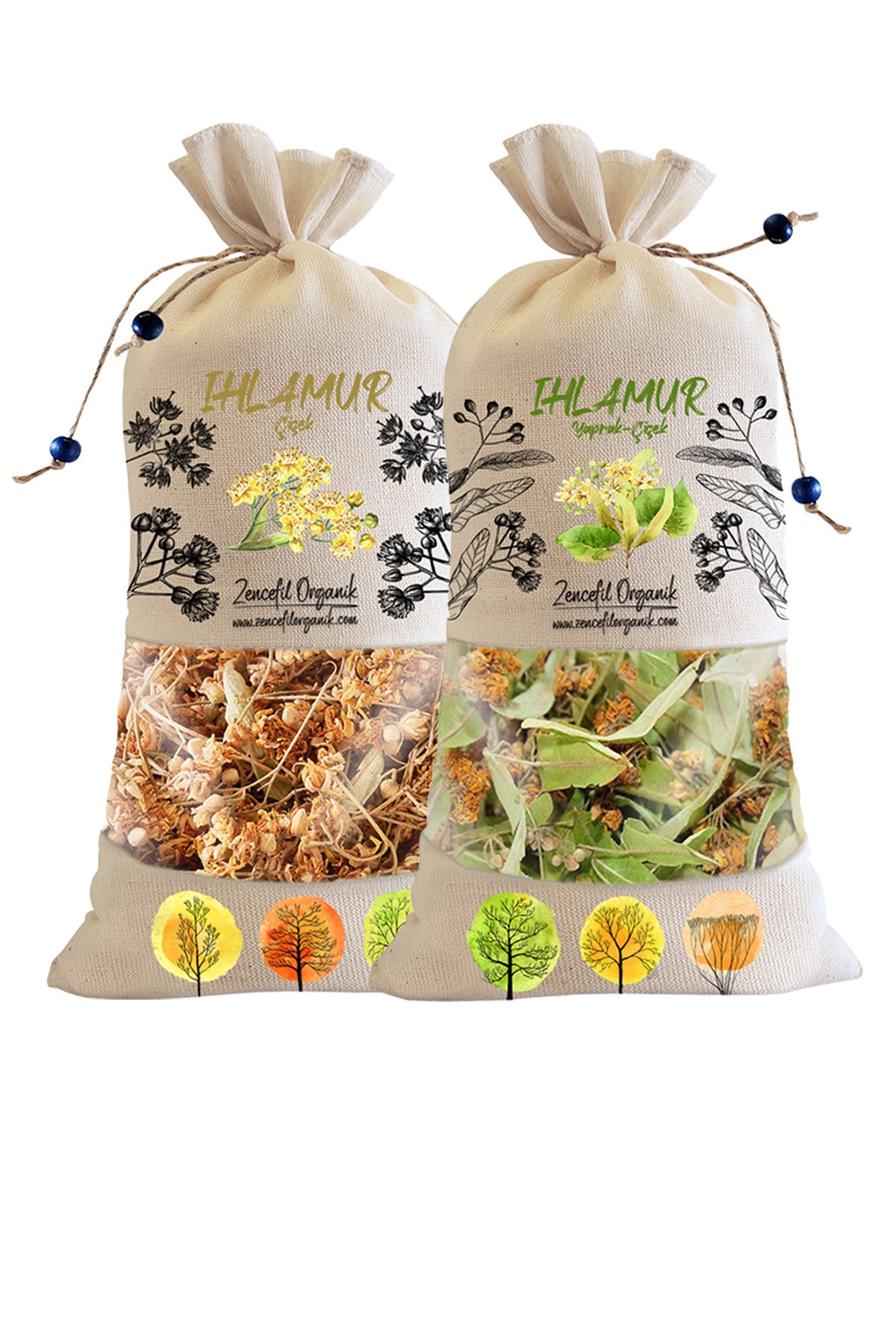 Bez Torba Çiçek Ihlamur 140 Gr. + Yaprak Çiçek Ihlamur 80 Gr. Özel Seçme Ürün Linden 220 Gr.