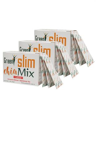 3 Kutu Slim Mix Chia & L-Carnitin İçeren Bitkisel Toz Karışımı 5gr. x 20 Şase Green Slim