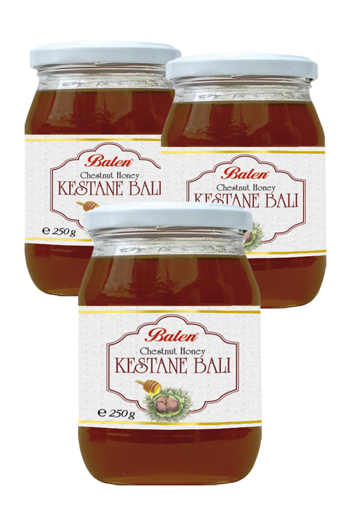 3 Adet Balen Kestane Balı 250 Gr Chestnut Honey