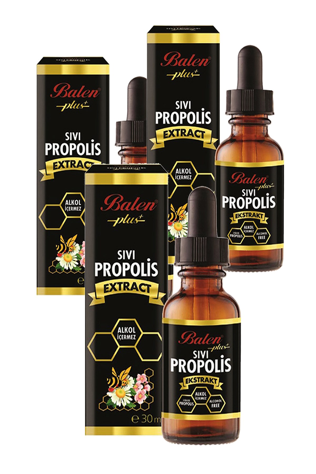 3 Adet Balen Sıvı Propolis Ekstraktı Su Bazlı 30 Ml x 3