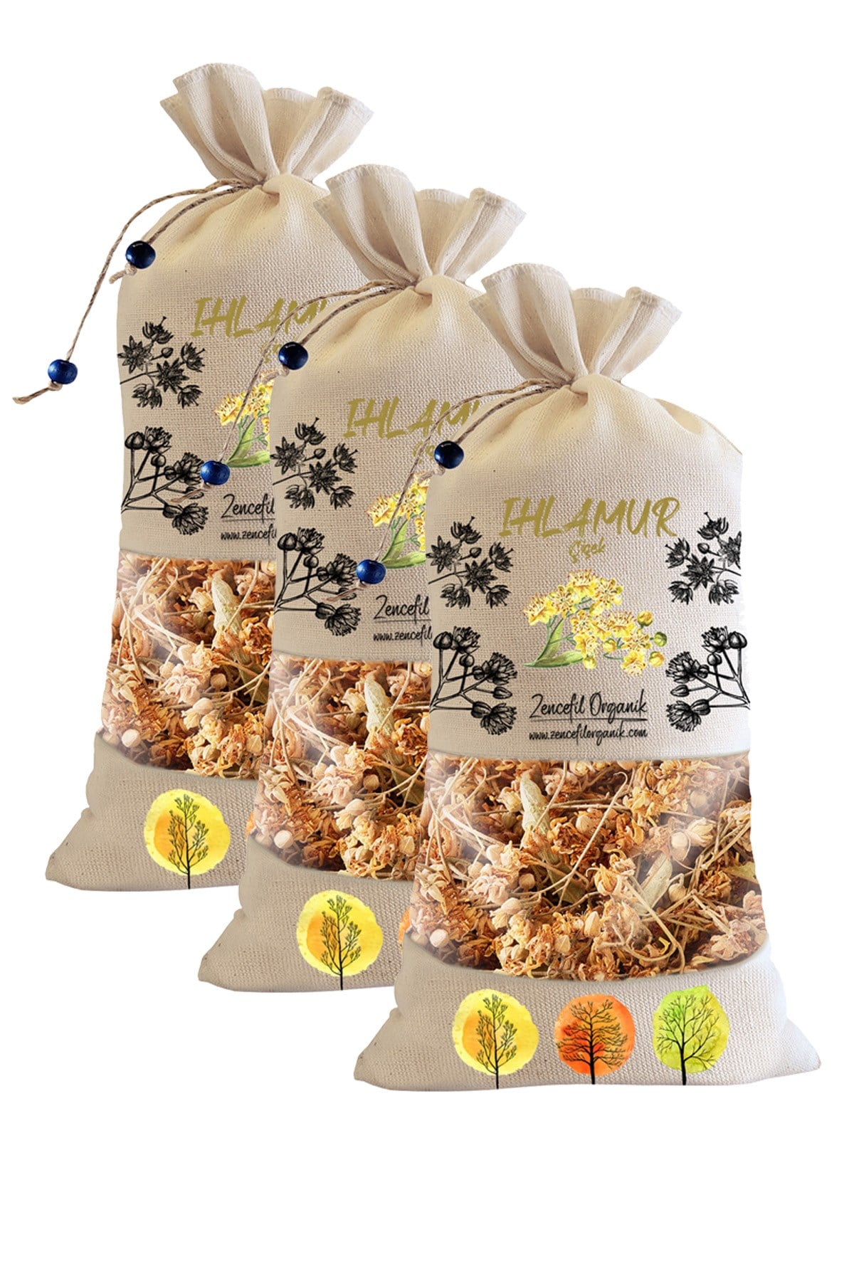 3 Adet Bez Torba Çiçek Ihlamur 140 Gr. Özel Kalite Linden Flower Saf Çiçek Ihlamur