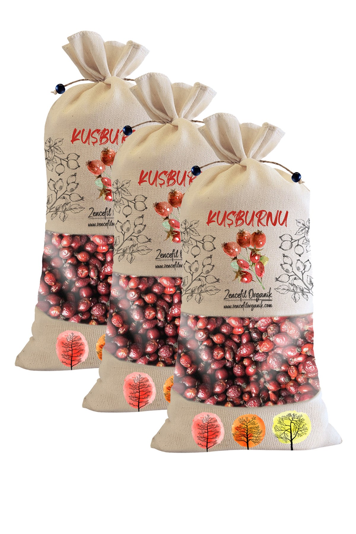 3 Adet Bez Torba Kuşburnu Kurusu 650 Gr. Özel Seçme Kurutulmuş Kuşburnu Çayı Rosehip
