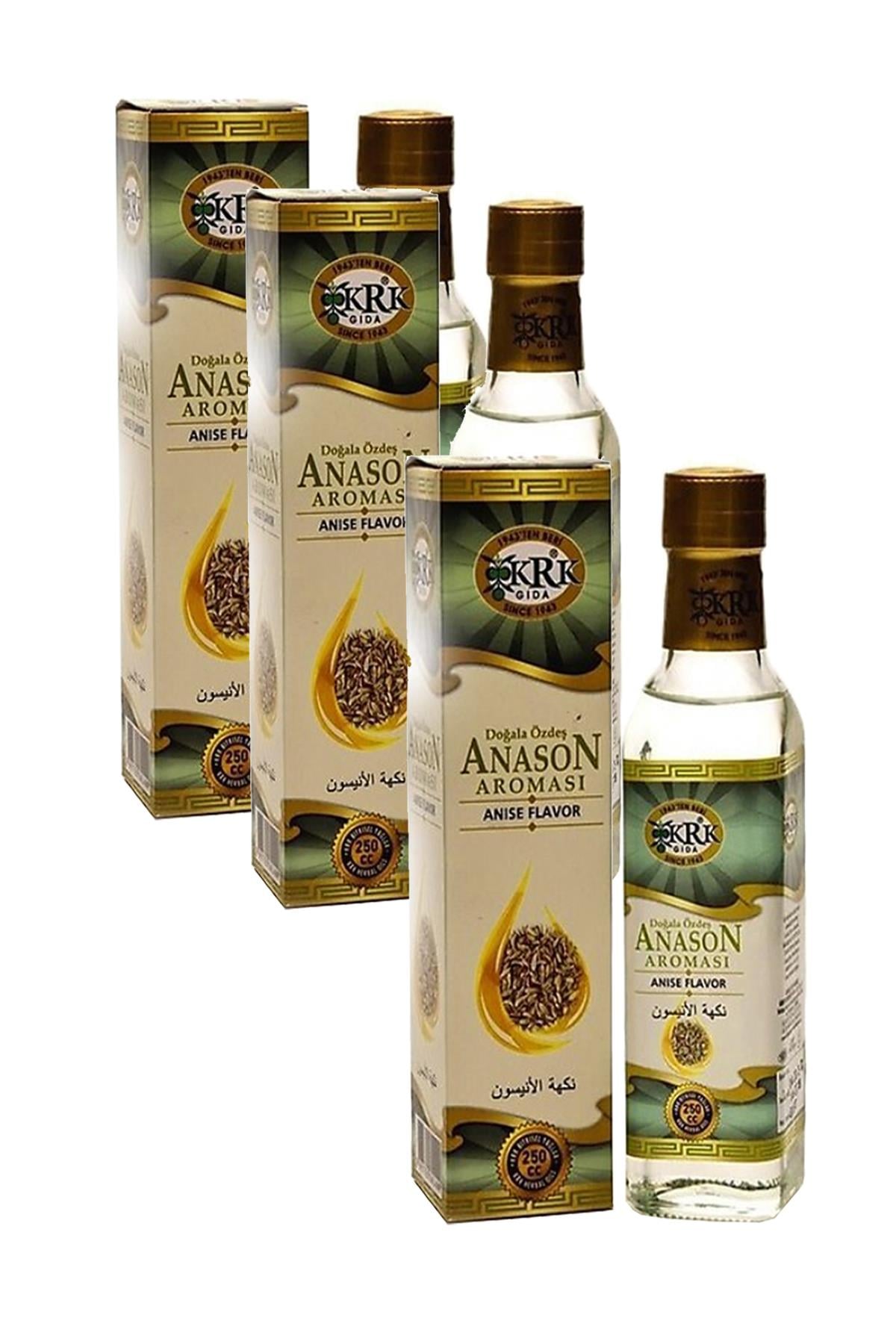 3 Adet Krk Anason Aroması 250 cc Orijinal Ürün Doğayla Özdeş Anason Yağı (Aroması)