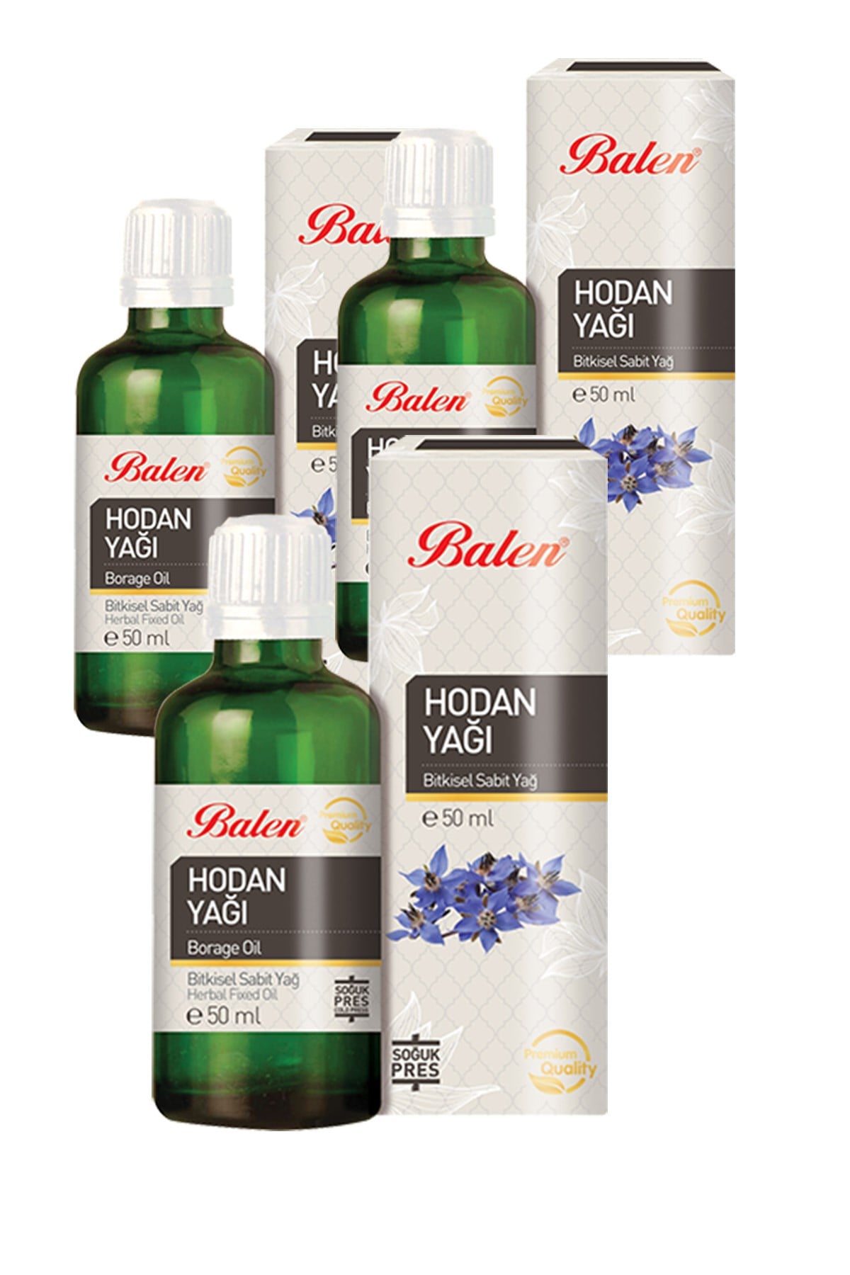 3 Kutu Balen Hodan Yağı 50 Ml Bitkisel Sabit Yağ
