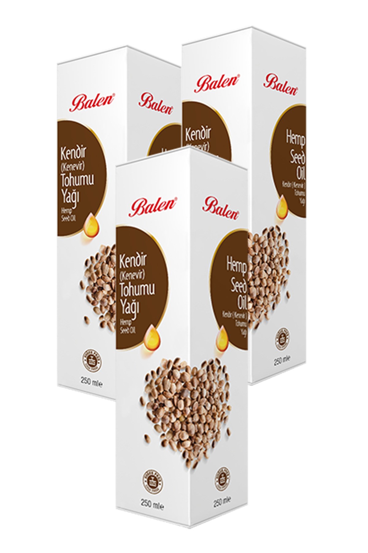 3 Kutu Balen Kendir Tohumu Yağı 250 Ml Kenevir Tohumu Yağı