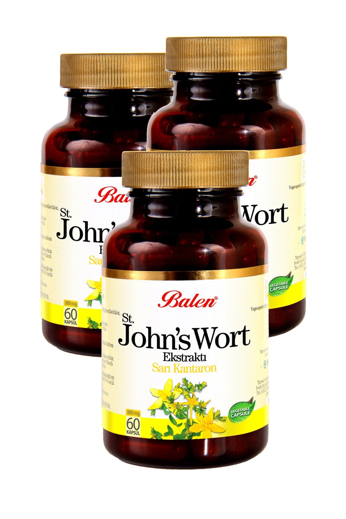 3 Kutu Balen Sarı Kantaron Ekstraktı Kapsül 60 x 375 Mg Kantoron