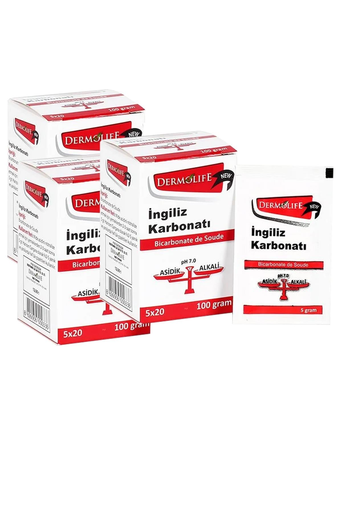 3 Kutu Dermolife İngiliz Karbonatı 20 Stick Denizpharma