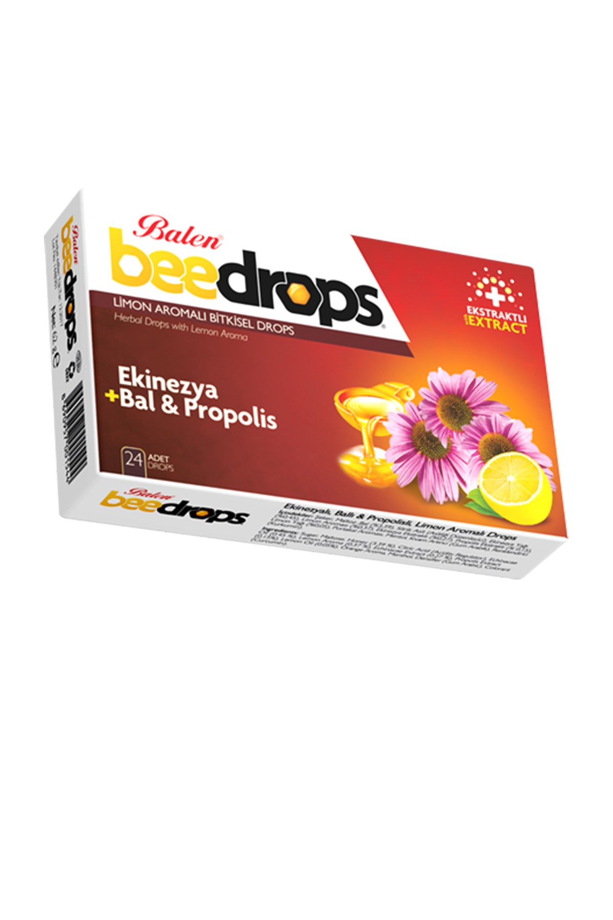 Balen Ekinezya Bal Ve Propolis Limon Aromalı Bitkisel Beedrops 24 Adet Pastil