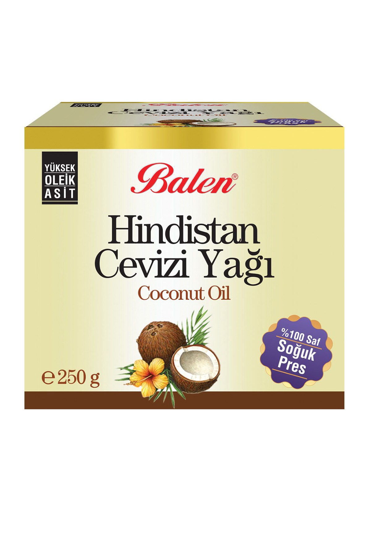Balen Hindistan Cevizi Yağı 250 Gr Coconut Oil Soğuk Pres