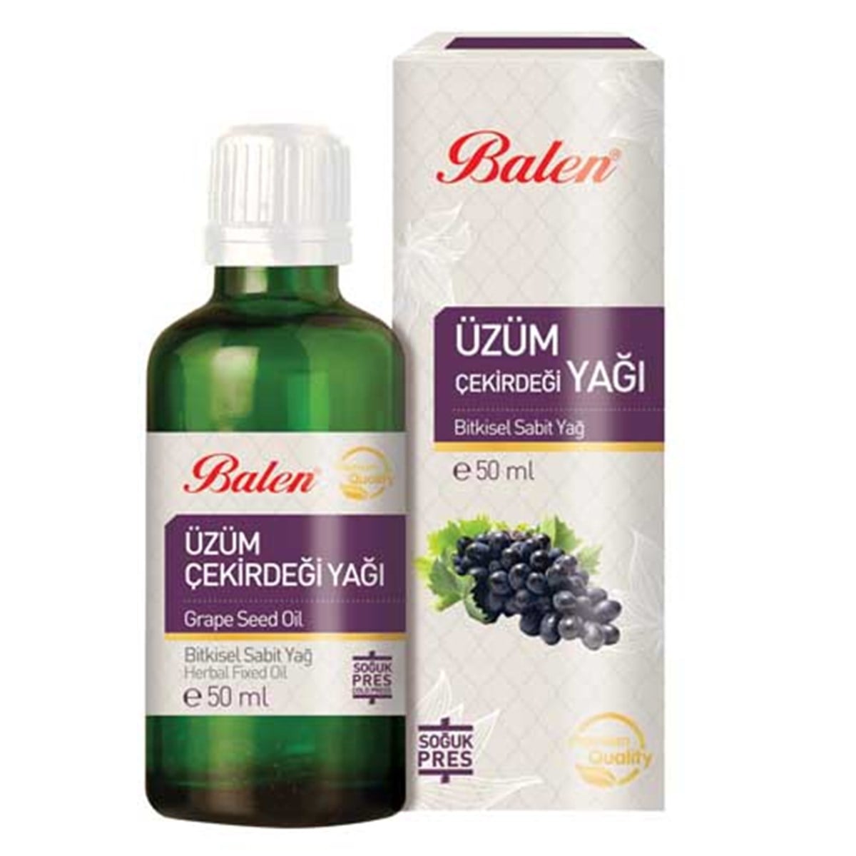 Balen Üzüm Çekirdeği Yağı 50 Ml İçilebilir Soğuk Pres Doğal Bitkisel Sabit Yağ