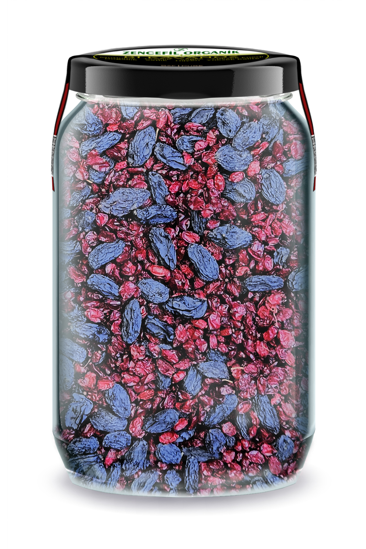 Bi Kavanoz ON-MIX/9 Çekirdeksiz Siyah Üzüm Kurusu + Zeriş İran Üzümü ( Zereşk Zereshk ) Barberin