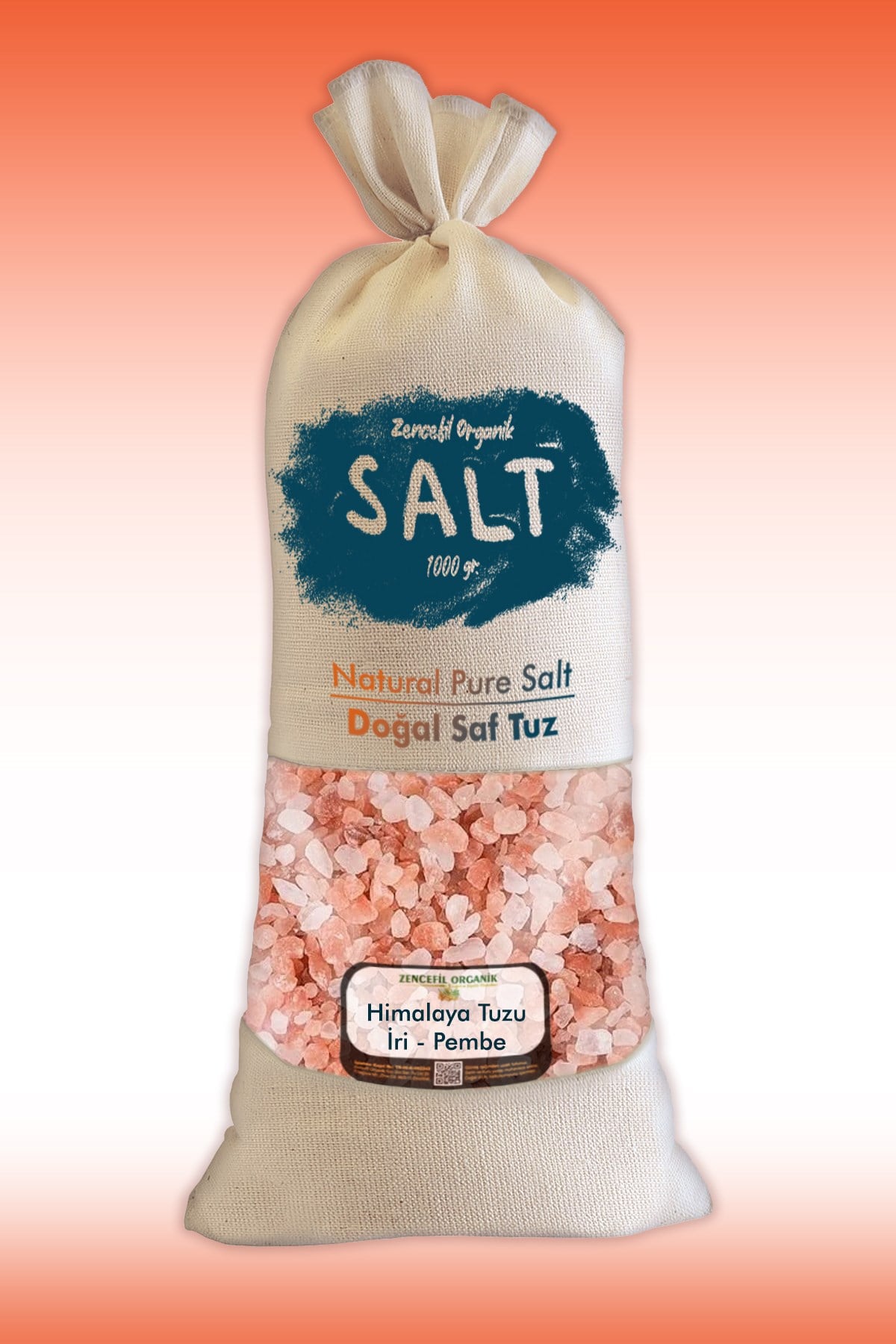 Himalaya Tuzu 1 Kg. Bez Torbada İri Taneli Pembe Renk