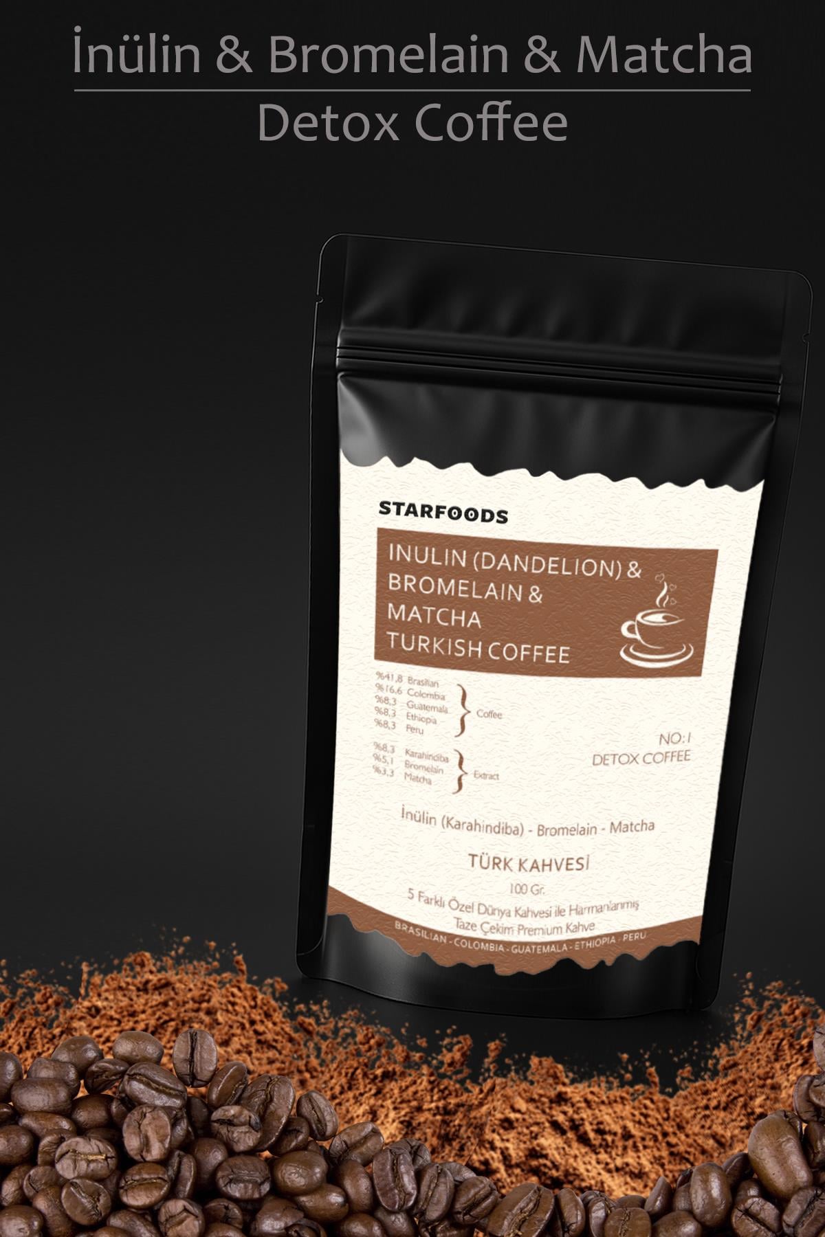 Inülin Ve Bromelain Coffee 100 Gr. | Türk Kahvesi | Filtre Kahve | No: 1 Detox Coffee