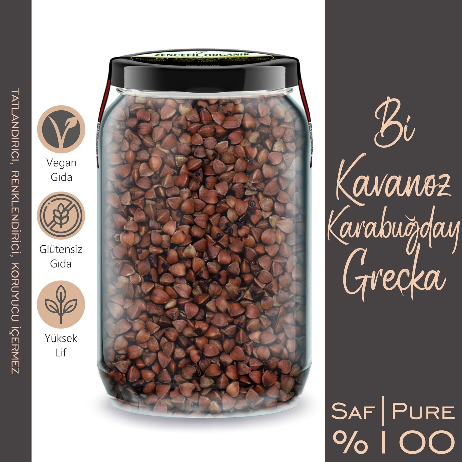 Siyah Kinoa Bi Kavanoz 660 cc. Cam Kavanozda 480 Gr. Siyah Kinoa