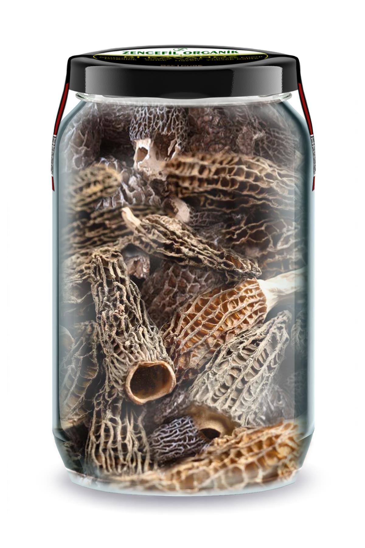Kuzugöbeği Mantarı Kurusu Bi Kavanoz 660 cc. Cam Kavanozda Morel Mushrooms Kuzu Göbeği Mantarı Morch