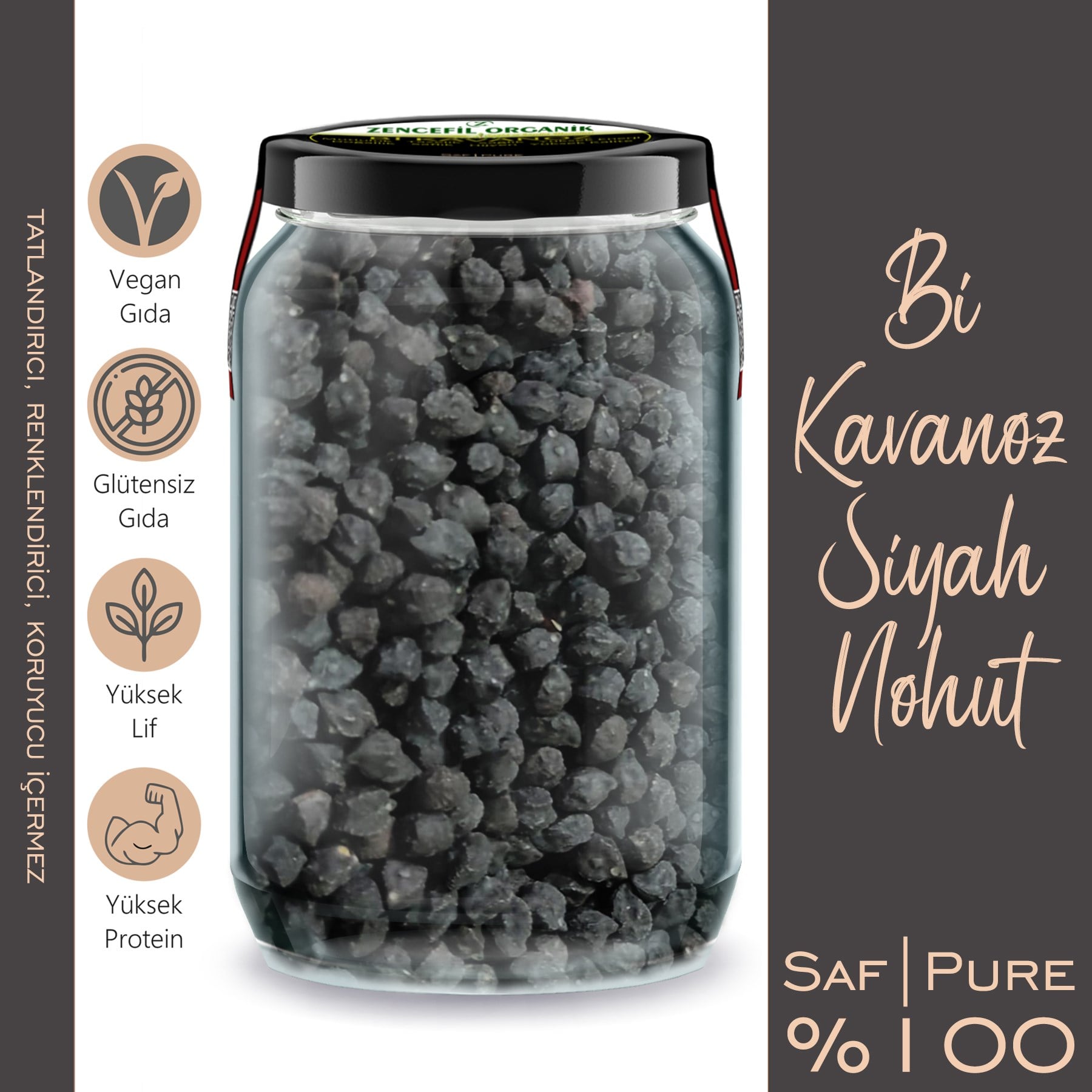 Siyah Nohut Bi Kavanoz 660 cc. Cam Kavanozda 500 Gr. Siyah Nohut