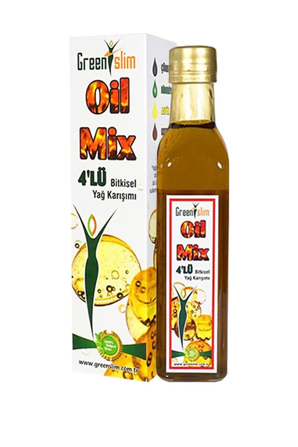 Green Slim Oil Mix 4'lü Bitkisel Yağ Karışımı 250 ml Çörek Otu Biberiye Aspir Keten Yağı