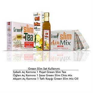 Green Slim Mix Çay-Toz-Yağ 3'lü Zayıflama2 Destek Set Chia lı Set2
