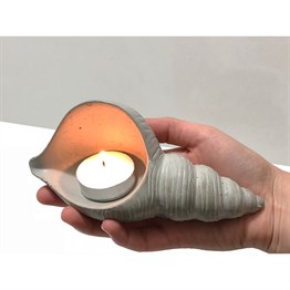 Beton Deniz Kabuğu Mumluk Özel Tasarım El Yapımı