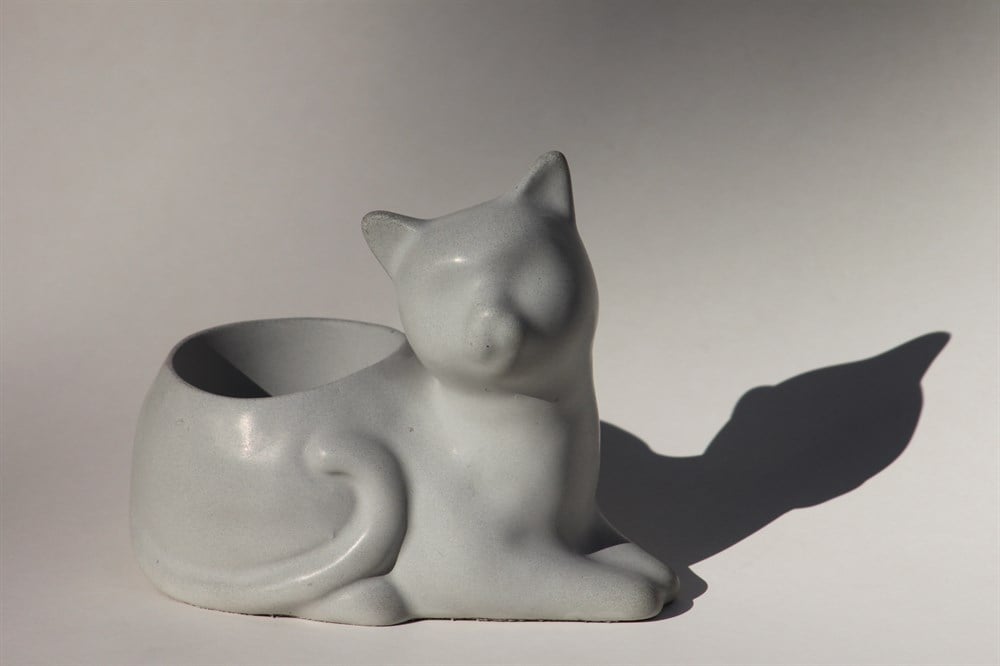 Kedi formunda Özel tasarım,El yapımı, Beton,Succulent ve Kaktüs saksısı
