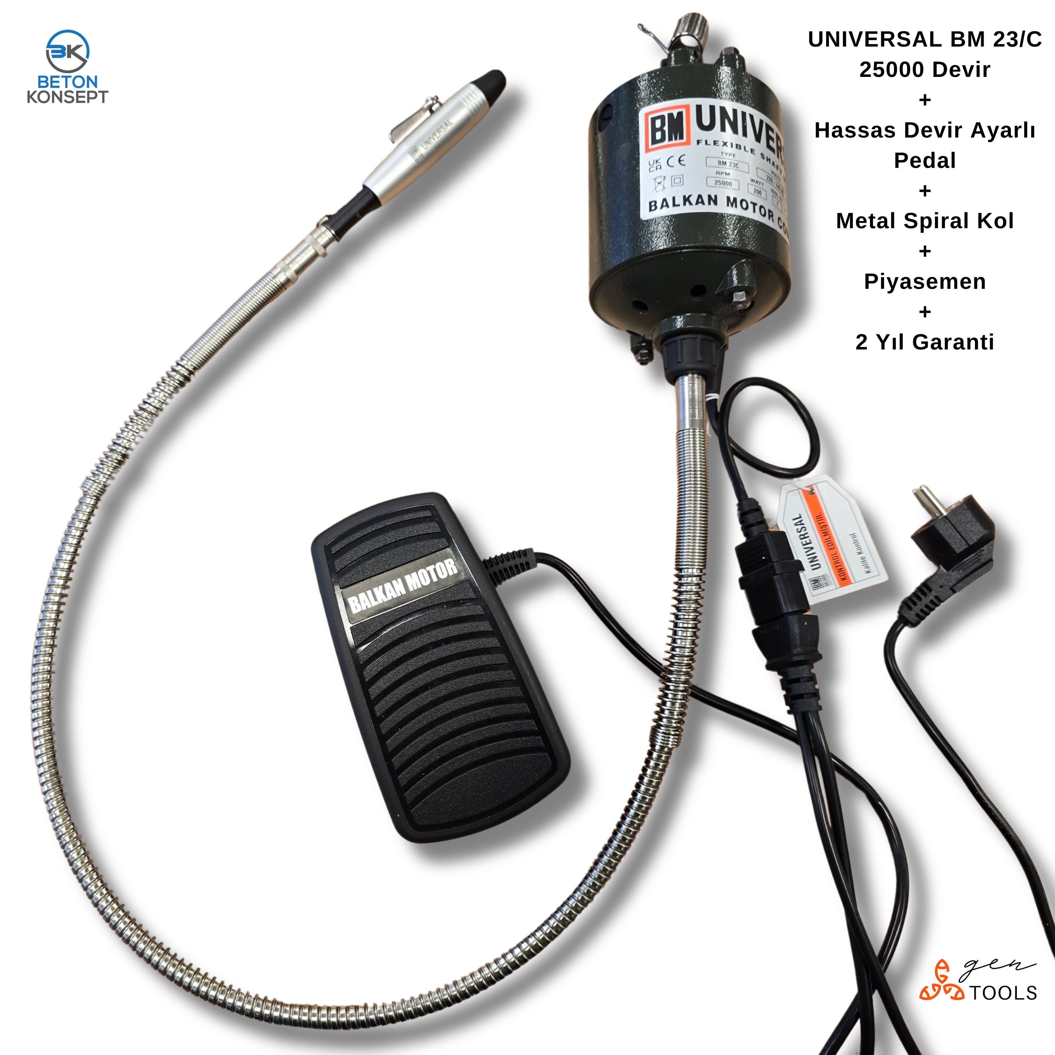 Universal Spiral Motor Seti FULL 25000 BM23C + pedal + spiral + piyasemen