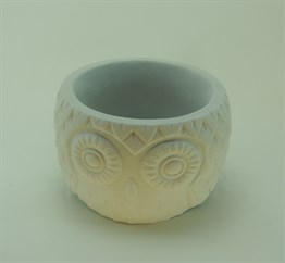 El Yapımı Beton Baykuş Saksı