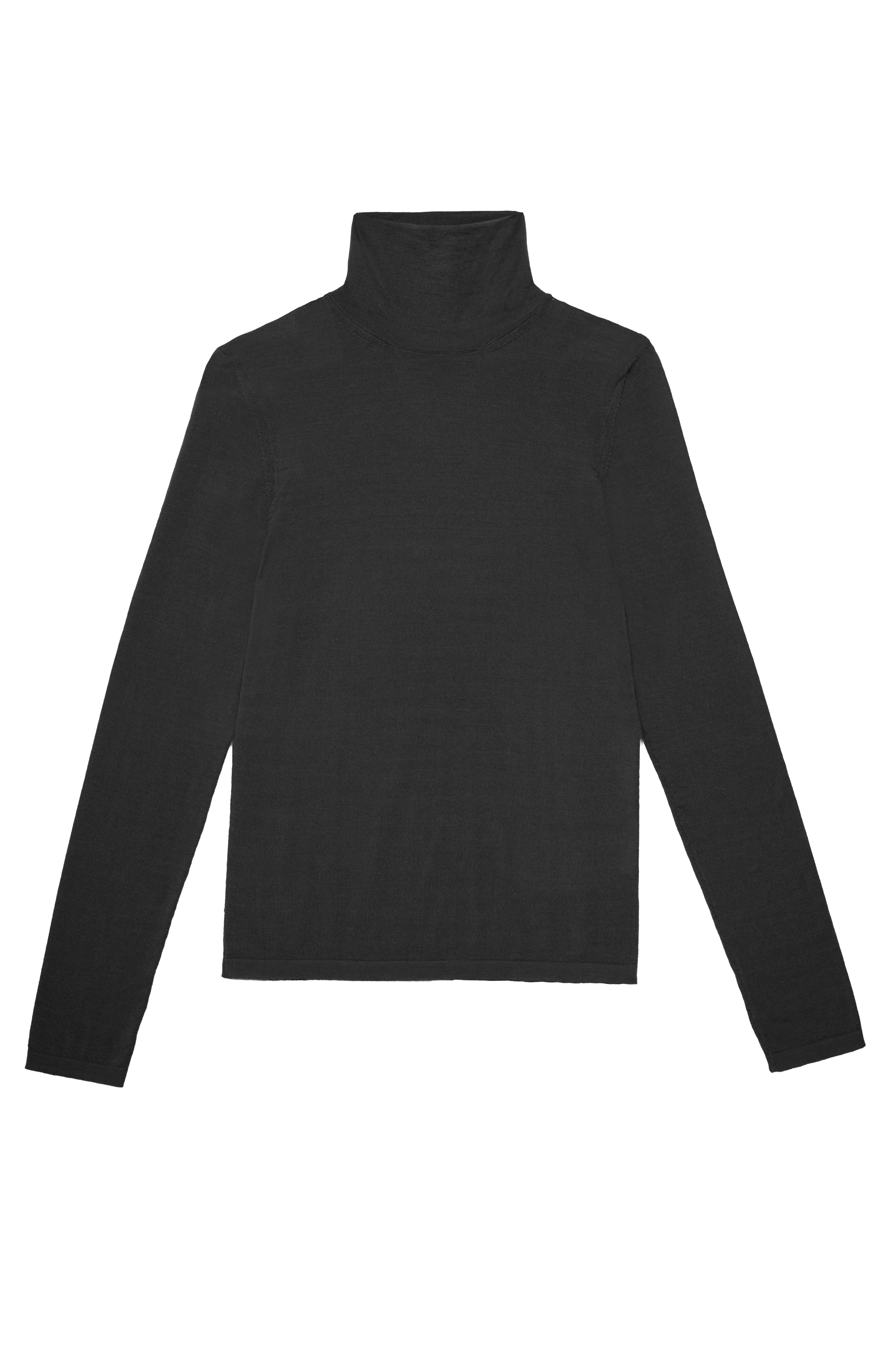 Antrasit Melanj %100 Yün İnce Balıkçı Kazak - Exclusive Collection