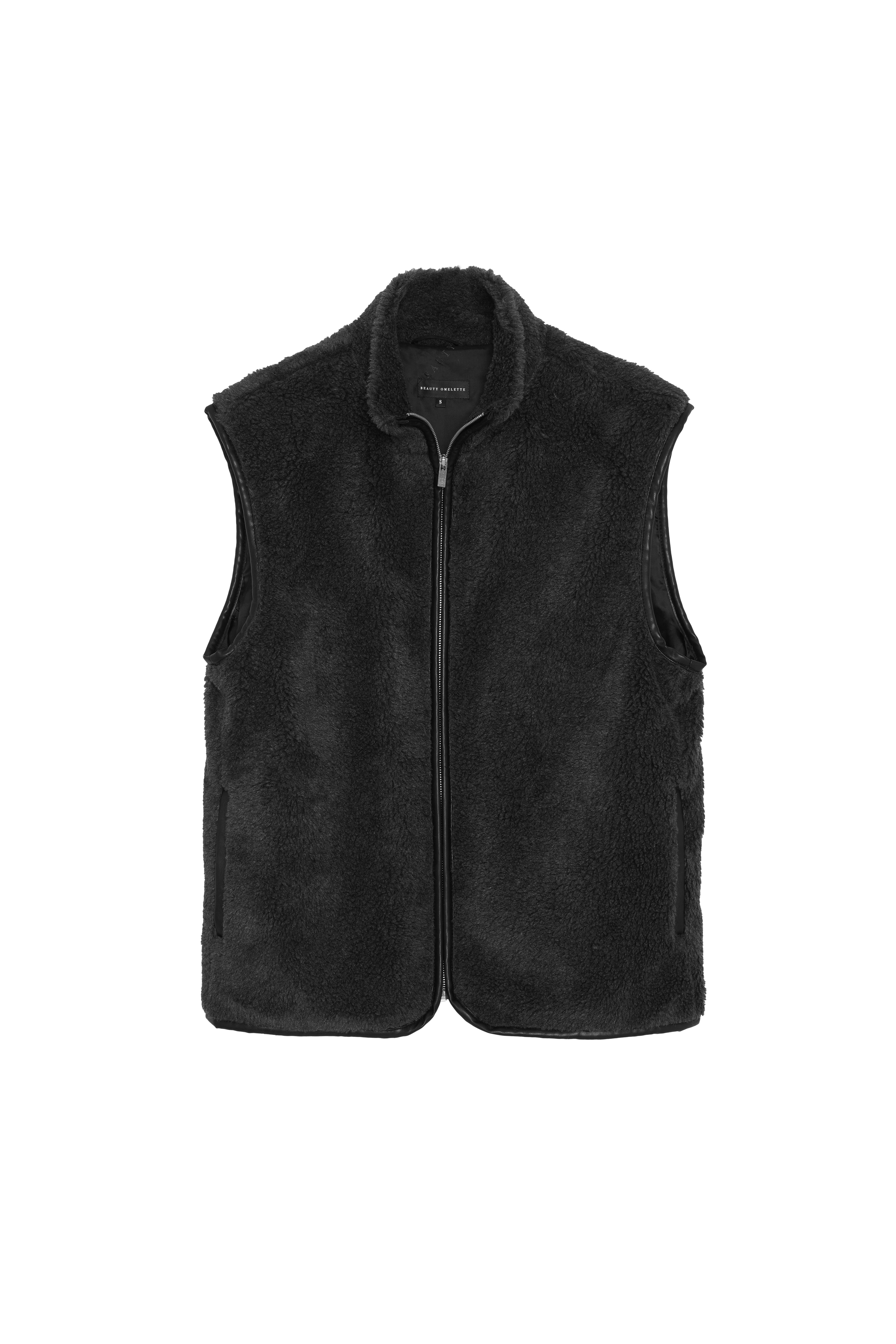 Antrasit Oversize Fermuarlı Teddy Yelek