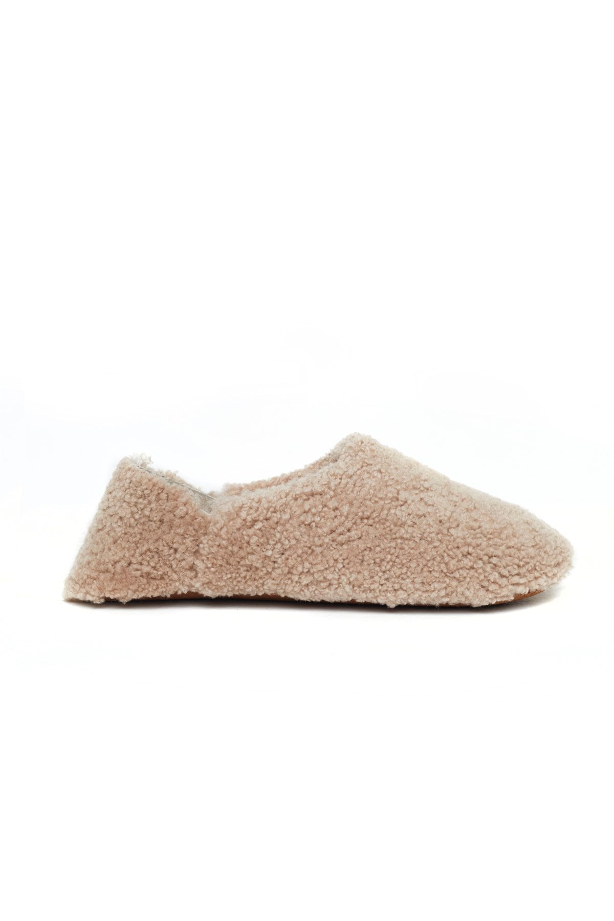 Bej Furry Slippers