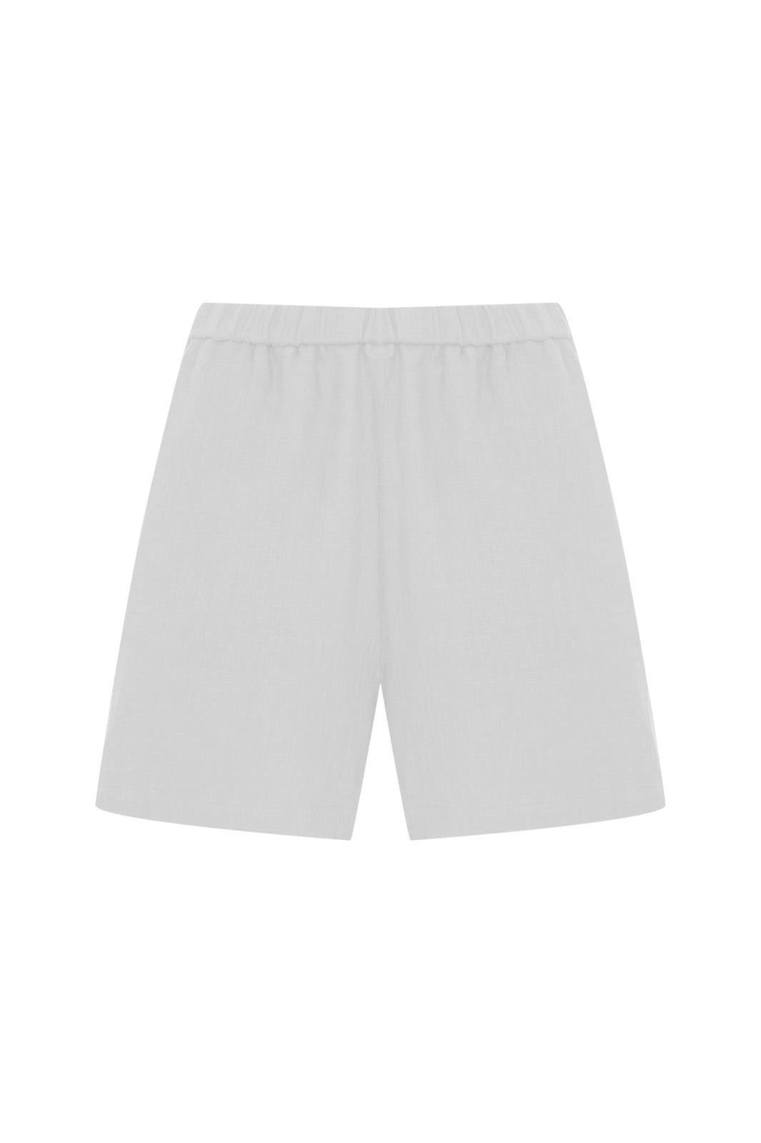 Beyaz Keten Şort