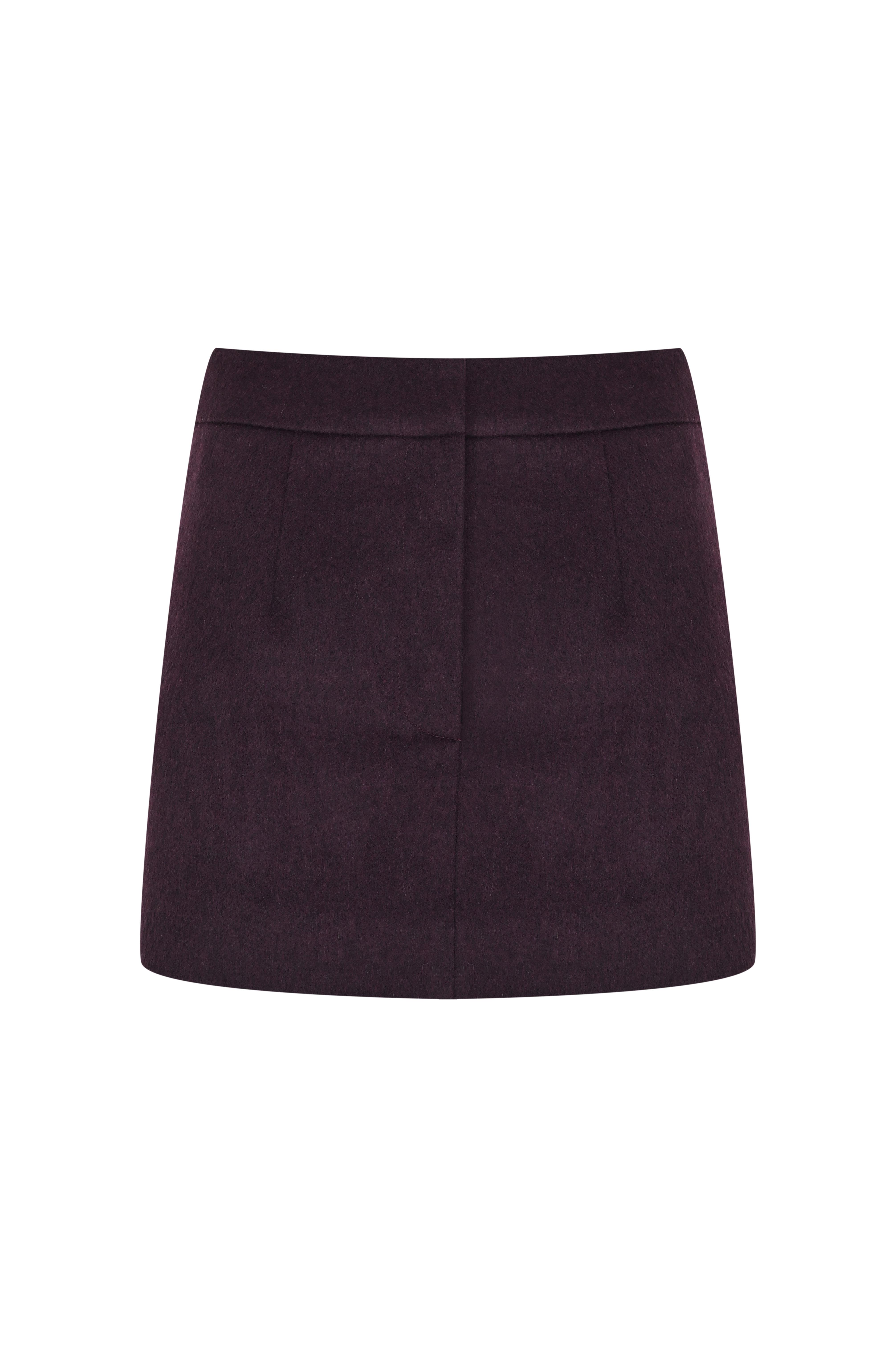 Bordo Mini Yünlü Etek