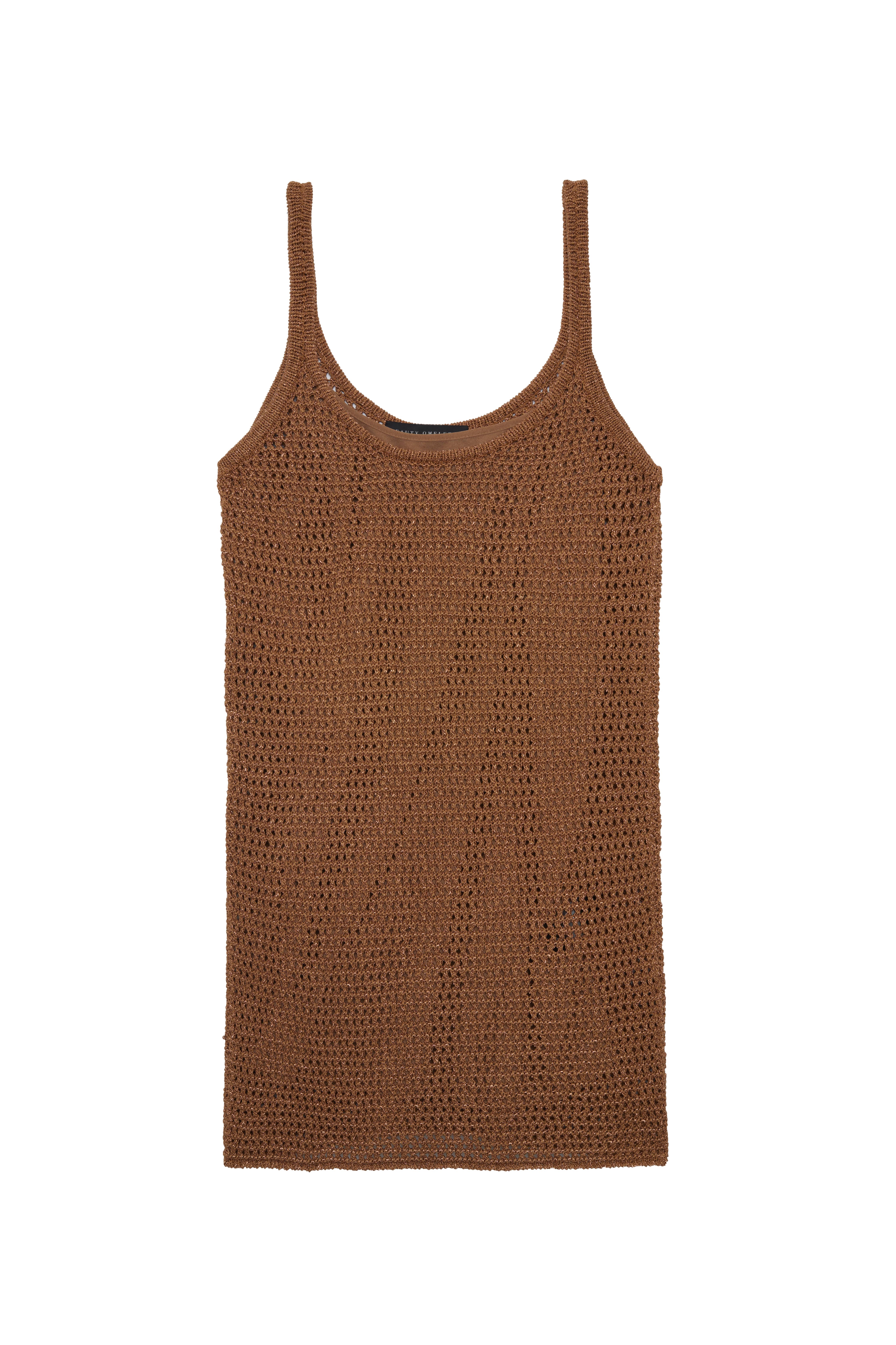 Bronze Ajurlu Mini Triko Elbise