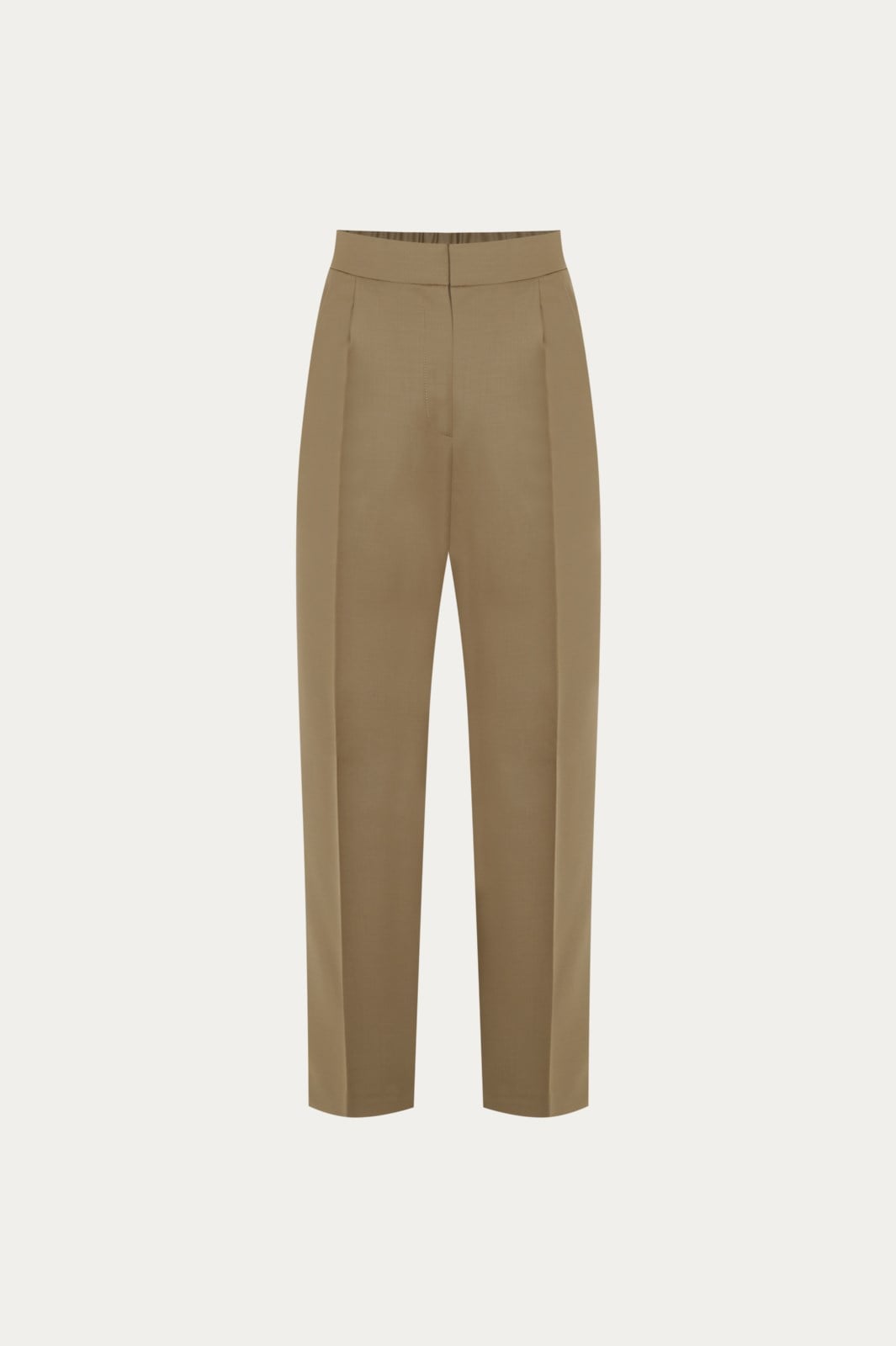 Camel Beli Lastikli Yün Havuç Takım Pantolon