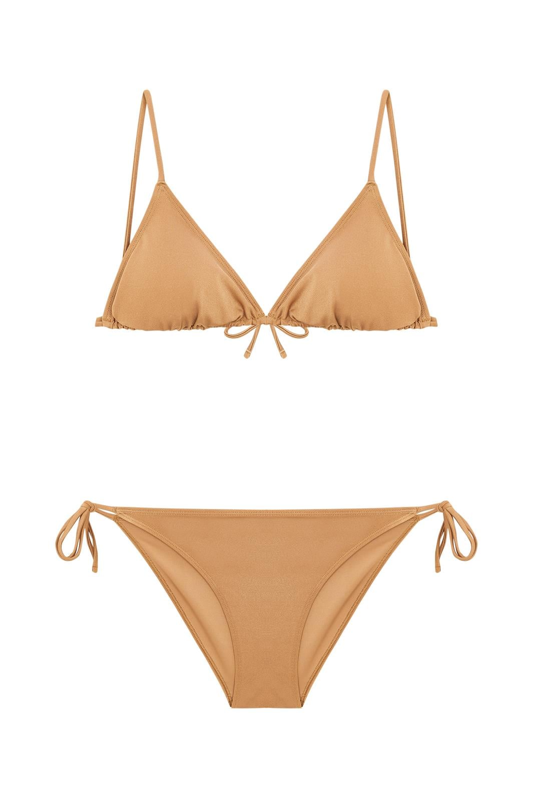 Gold İbiza Üçgen Simli Bikini