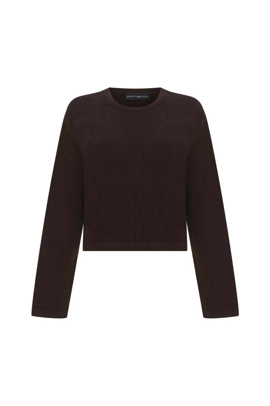 Kahverengi Kısa Havlu Sweatshirt