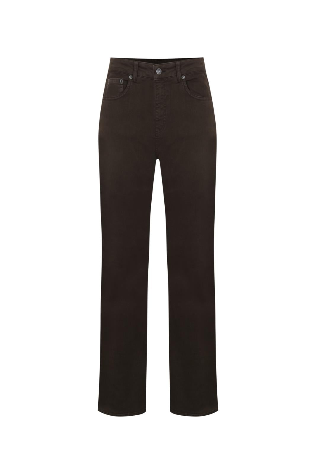 Kahverengi Low Waist Straight Fit Jean
